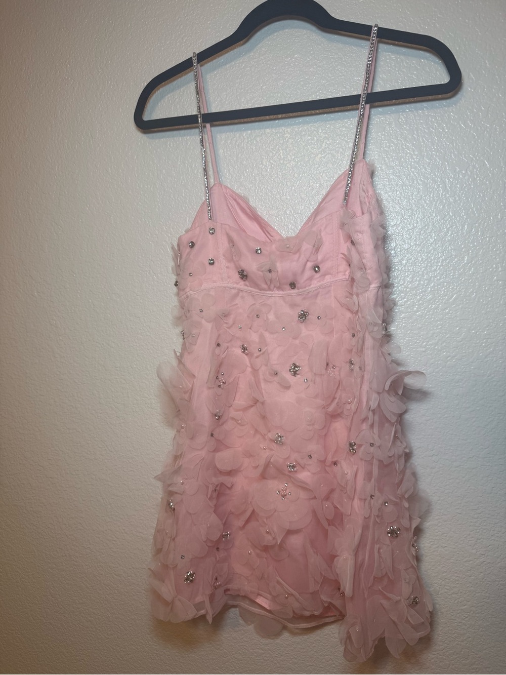LoveShackFancy Pink Ambessa Embellished Organza Mini Dress - Picture 6 of 14